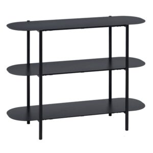 Estantería Negra de Acero de 70 cm con Montaje Requerido - Diseño SQUARE, Altura entre Baldas de 28,7 cm y Patas de 12 cm