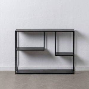 Consola Teja de Madera Compacta de 63 cm con Estructura de Hierro y Gancho para Pared - Diseño Moderno y Funcional