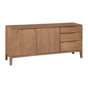 Aparador Grande de Madera de Mango Natural con Puertas Amplias y Cajones - 193 cm