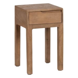 Mesita de Madera Natural de Mango de 65 cm con Cajón - Elegante y Funcional para Dormitorios y Salones