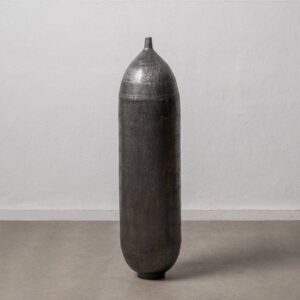 Jarrón Negro de Aluminio Decorativo 33x33x120 cm - Rebajas