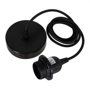 Portalámparas Negro Metal y Acrílico 220-240V E27 1x60W 130 cm