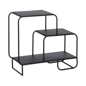 Estantería Negra de Metal SQUARE 68 cm - Diseño Moderno, Resistente y Funcional con Patas de 12 cm y Huecos Ajustables