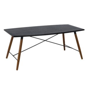 Mesa Negra y Natural de DM y Metal de 75 cm - Estilo Moderno para Tu Hogar | Colección Oslo