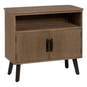 Mueble Recibidor Natural y Negro de 81 cm con Almacenamiento y Diseño Moderno para Entrada - Estilo Contemporáneo y Funcionalidad