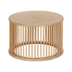 Mesa de Centro Natural de DM y Madera de Pino - 38 cm, Estilo Moderno y Elegante para Tu Hogar