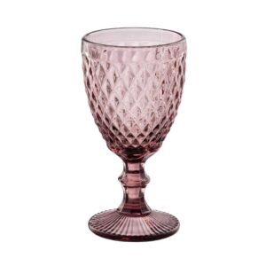 Copa de Cristal Rosa Decorativa 9x9x17 cm, Apto Lavavajillas, 300ml