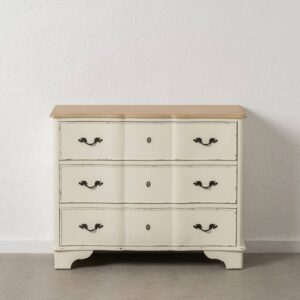 Cómoda Natural-Crema de Madera de Abeto 100x45x80 cm con Cajones