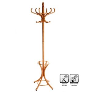 Perchero Thonet de Álamo y Abedul en Roble, 51x51x184 cm, 10 kg