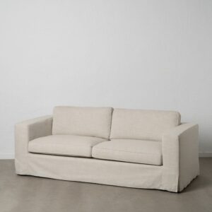 Sofá 3 plazas beige de tela modelo Siena para salón – 222 x 95 x 80 cm