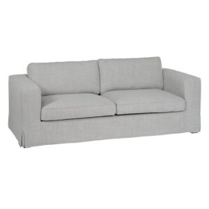 Sofá 3 plazas gris de tela modelo Siena para salón – 222 x 95 x 80 cm