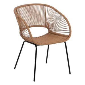 Silla Natural de Polietileno y Acero, 57x58x81 cm, Uso Exterior