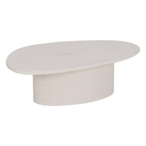 Mesa de Centro Blanca de DM 32 cm - Diseño Moderno y Acabado Poroso Granulado | Colección Wilma