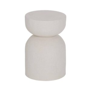 Mesita Blanca de Poliresina Compacta 45 cm - Colección Wilma, Ideal para Decoración Moderna