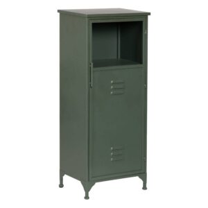Mueble Auxiliar Verde Menta de Hierro y Cristal con 2 Lejas - 116 cm de Altura, Ideal para Decoración y Almacenamiento