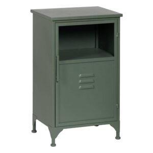 Mueble Auxiliar Verde Menta de Cristal y Hierro - 76 cm con Estante y Puerta (39.5x61 cm)