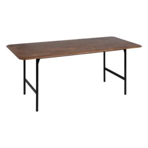 Mesa de Comedor Industrial Marrón y Negra de Madera de Caucho y Hierro - 180 cm x 80 cm x 76 cm - Estilo Elegante y Duradero