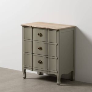 Mesita de Madera de Abeto Taupe 66x40x76 cm con Cajones