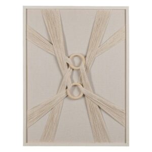 Cuadro Beige de Madera de Abeto 60x3x80 cm con Gancho