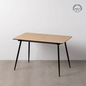 Mesa Extensible Natural DM-Metal 120x80 cm, Altura 75 cm, Patas Hierro
