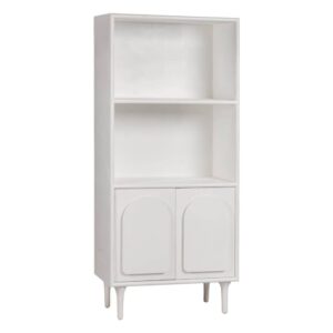 Librería Blanca de DM y Madera de 175 cm - Estilo Minimalista y Elegante para Salón y Estudio, Sin Montaje Necesario