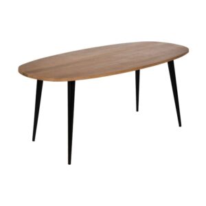 Mesa de Comedor de Madera Natural de Mango 180 cm - Diseño Rústico y Contemporáneo con Estructura de Hierro, 76 cm de Altura