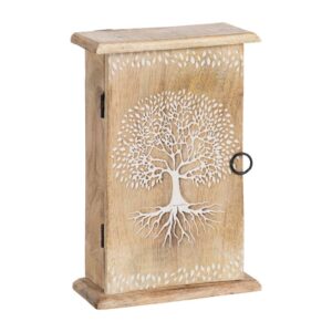 Caja Llaves de Madera de Mango Blanco-Natural 18x7,5x28 cm