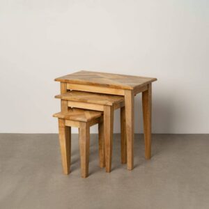 Mesita Grande Natural de Madera de Mango 56x35x54 cm
