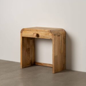 Consola Natural de Madera de Mango 75x40x76 cm con Cajón