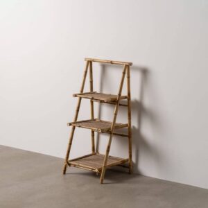 Estantería Decorativa de Bambú Natural 100 cm - Mueble Ecológico Minimalista para Salón, Oficina y Dormitorio