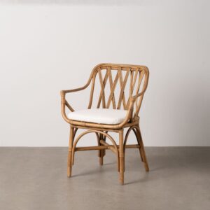 Sillón de ratán natural para salón o decoración – 62 x 55 x 83 cm