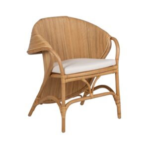 Sillón de ratán natural para salón o decoración estilo boho – 65 x 63 x 78 cm