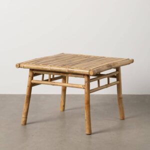 Mesa de Centro Natural de Bambú Sostenible 65x65 cm - Diseño Moderno y Ecológico para Salones