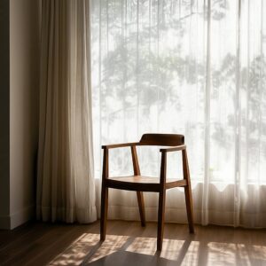 Silla de madera natural para comedor – 58,5 x 59 x 76 cm