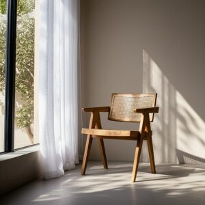 Silla de madera natural para comedor – 56 x 59 x 76 cm