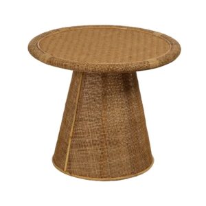 Mesa Auxiliar de Bambú Natural de 49 cm - Diseño Moderno y Acogedor para Salas, Dormitorios y Terrazas