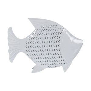 Figura de Pez Blanco en Metal para Decoración Elegante - 36,5 cm de Hierro, Ideal para Estilo Moderno
