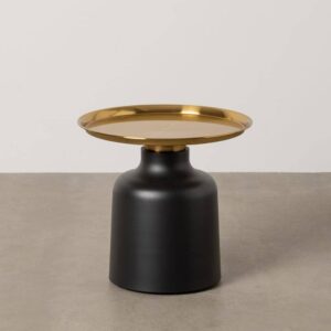 Mesita de Metal Negro y Dorado de 47,5 cm - Elegancia y Diseño Contemporáneo para Decoración del Hogar