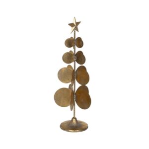 Figura de Árbol Dorado de Metal para Decoración - 46,5 cm, Elegante Adorno de Hierro para el Hogar