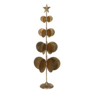 Figura de Árbol Dorado de Metal Decorativo de 83 cm - Elegante Adorno de Hierro para Decoración del Hogar