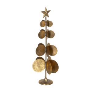 Figura de Árbol Dorado de Metal para Decoración - 61 cm, Elegante Adorno de Hierro para el Hogar
