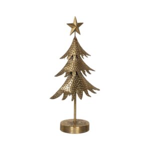 Figura de Árbol Dorado de Metal Decorativo de 53 cm - Elegante Adorno de Hierro para Decoración del Hogar