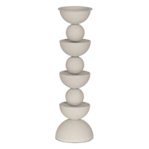 Portavelas Blanco de Metal Elegante para Decoración - 43 cm de Altura, Ideal para Ambientes Sofisticados