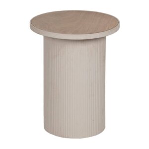 Mesita de Metal Natural y Blanca de 46 cm - Diseño Minimalista para Salón y Dormitorio