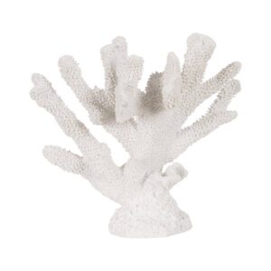 Figura de Coral Blanco en Resina para Decoración - 30 cm, Elegante Adorno Marino para el Hogar
