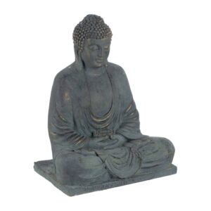 Escultura de Buda en Fibra de Magnesio para Exteriores - 62 cm, Ideal para Ambientes Modernos