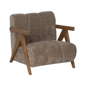 Sillón Taupe Moderno de Madera de Abedul - Diseño Elegante y Confortable para Salón (72,5 cm)