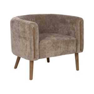Sillón Taupe Decorativo de Madera de Abedul - Diseño Elegante y Cómodo, 68 cm, Sin Montaje, Ideal para Salón