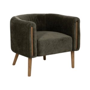 Sillón Verde de Madera de Abedul para Decoración - Elegante y Cómodo, 68 cm, Ideal para Salones Modernos