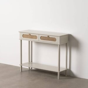 Consola Gris Claro de DM con Cajones de Almacenamiento - 90 cm, Diseño Elegante y Funcional para Salón y Recibidor